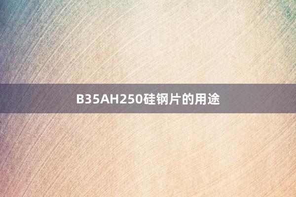 B35AH250硅钢片的用途