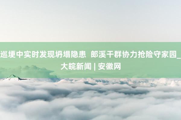 巡埂中实时发现坍塌隐患  郎溪干群协力抢险守家园_大皖新闻 | 安徽网