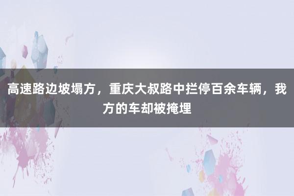 高速路边坡塌方，重庆大叔路中拦停百余车辆，我方的车却被掩埋