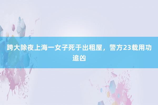 跨大除夜上海一女子死于出租屋，警方23载用功追凶