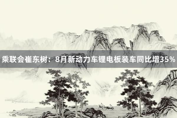 乘联会崔东树：8月新动力车锂电板装车同比增35%