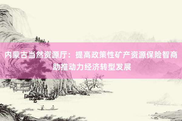 内蒙古当然资源厅：提高政策性矿产资源保险智商 助推动力经济转型发展