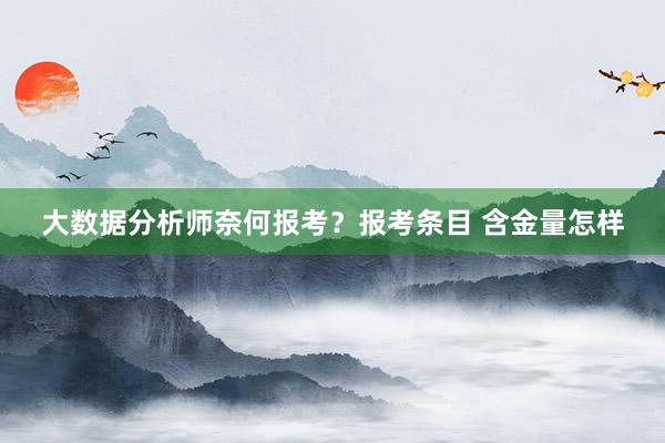 大数据分析师奈何报考？报考条目 含金量怎样