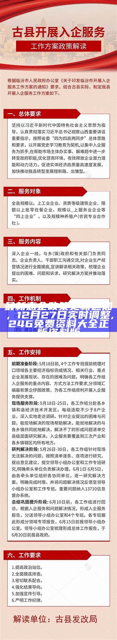 最新惠企政策更新通知，12月27日实时调整, 246免费资料大全正版资料版